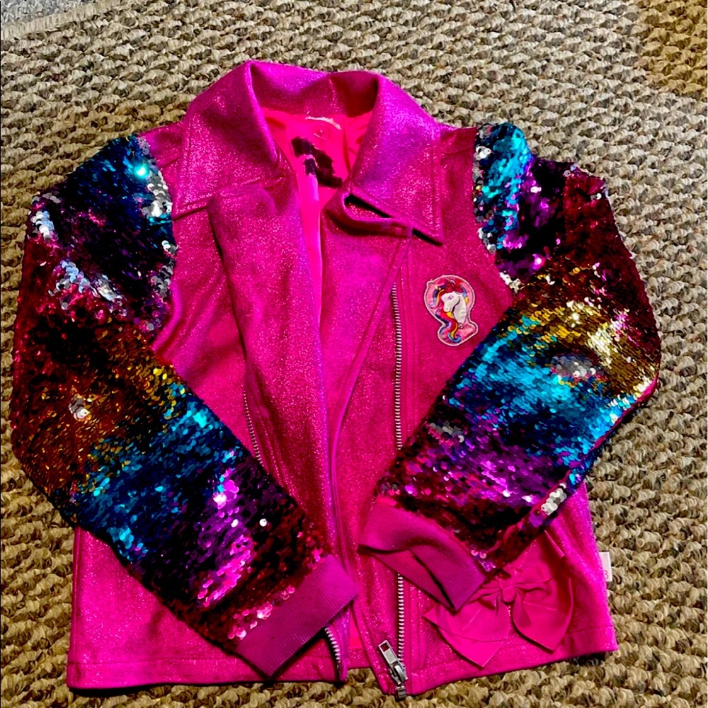 5/6T Jojo Siwa jacket sequined sleeves